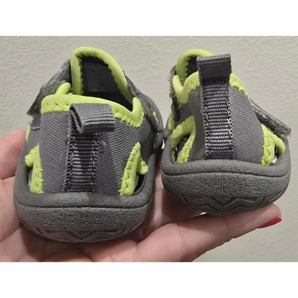 Hurley Kona Toddler Water Shoes Size 5 Gray Neon Green Beach Pool Shoes
